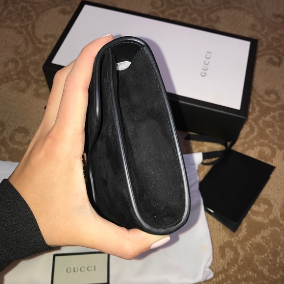 Gucci GG Marmont suede clutch black with pearls - Picture 4 of 8